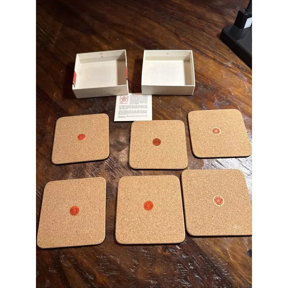 Vintage Pimpernel Coasters Set of 6 Texas Bluebonnets De Luxe Cork Back With Box